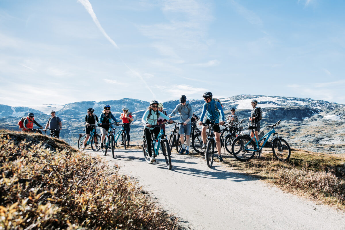 Bedrift på sykkeltur på rallarvegen